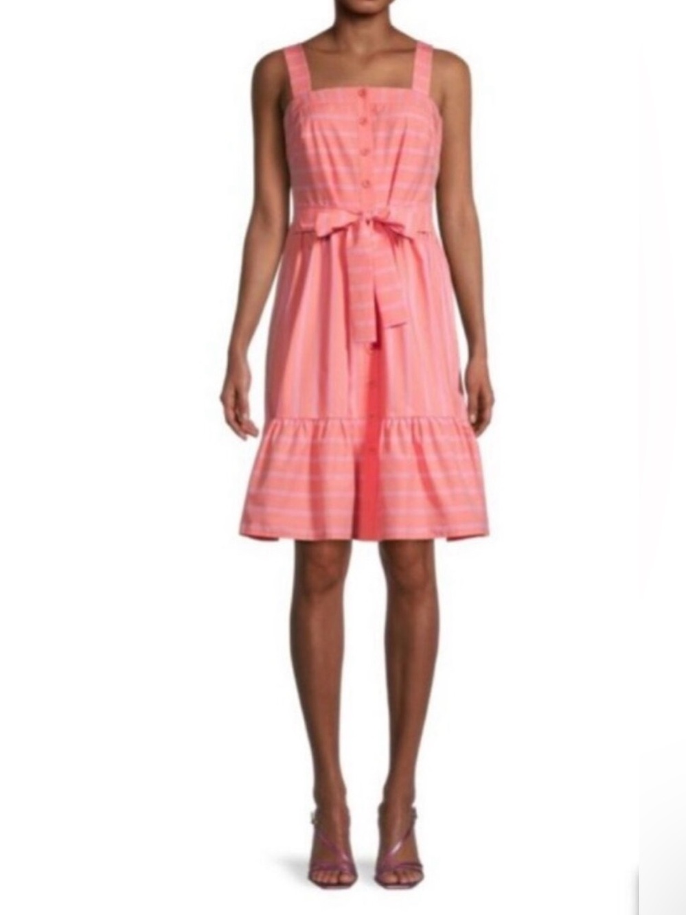 Gal Meets Glam Ariel Pink/Apricot Stripe Dress Size 12